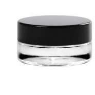 Kozmetični lonček, steklo, 5ml, črn pokrovček